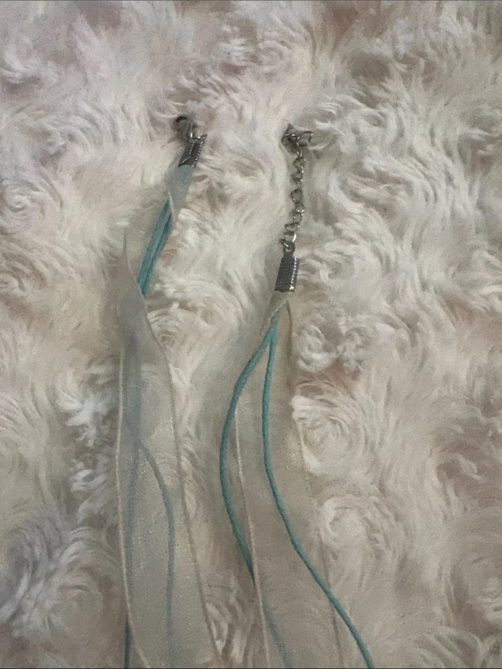 Glass charms with ribbon and fine rope necklaces